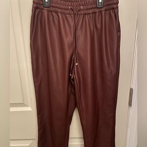 Marc New York Andrew Marc Burgundy Faux Leather Pants Size Small